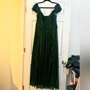 ONLY WORN ONCE - Aqua x Wicked Ruffled Metallic Gown - Exclusive